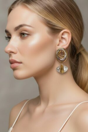 עגילי ספירל פנינה לאתר