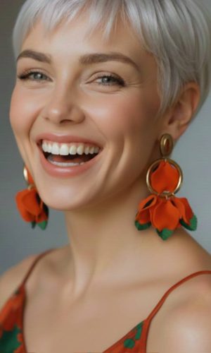 עגילי סטייטמנט כתומים