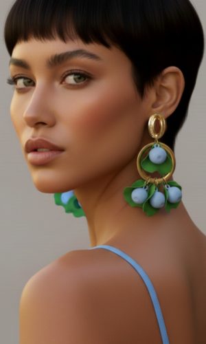 עגילים פרחוניים גדולים